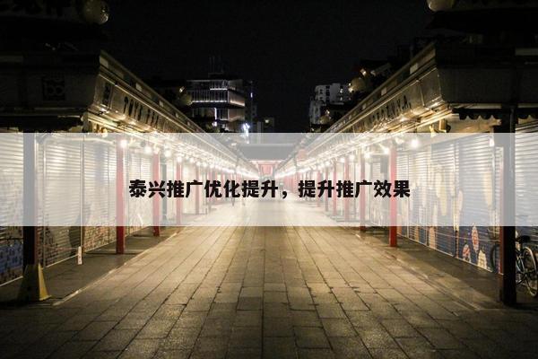 泰兴推广优化提升，提升推广效果