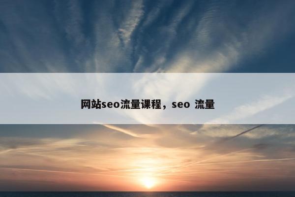 网站seo流量课程，seo 流量