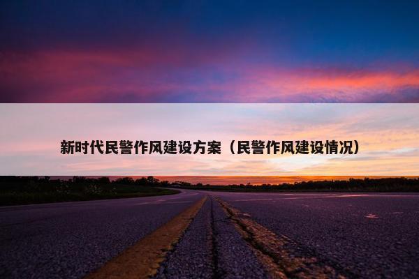 新时代民警作风建设方案（民警作风建设情况）