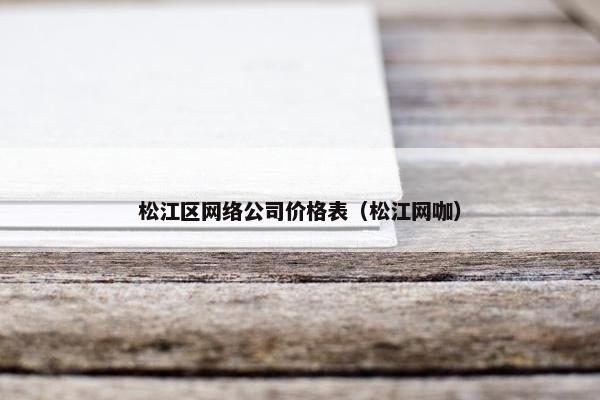 松江区网络公司价格表（松江网咖）