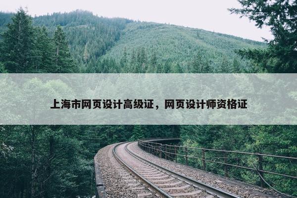 上海市网页设计高级证，网页设计师资格证