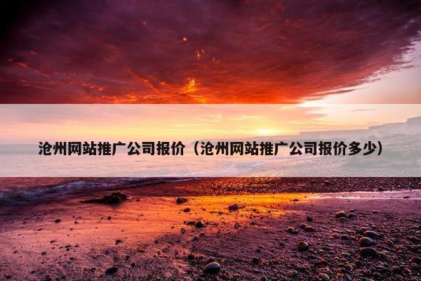 沧州网站推广公司报价（沧州网站推广公司报价多少）