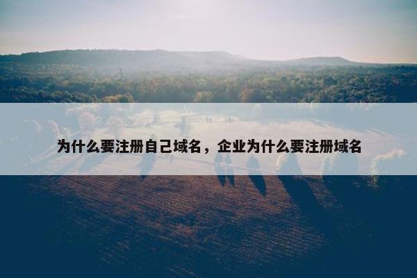 为什么要注册自己域名，企业为什么要注册域名