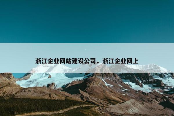 浙江企业网站建设公司，浙江企业网上