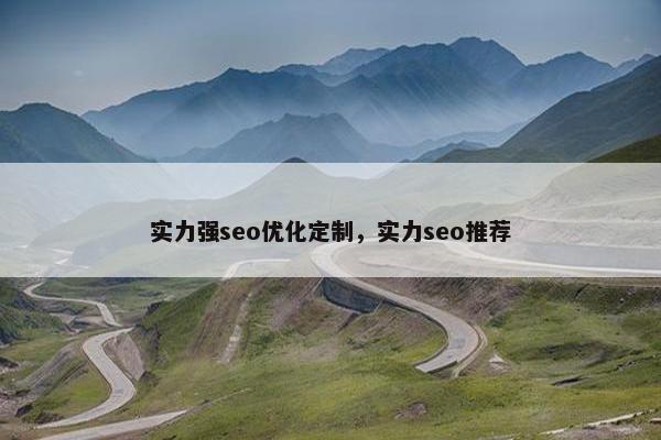实力强seo优化定制，实力seo推荐