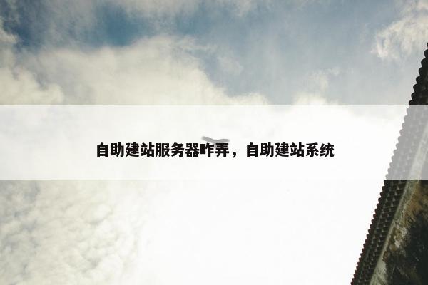 自助建站服务器咋弄，自助建站系统