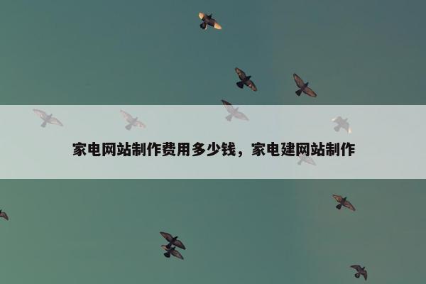 家电网站制作费用多少钱，家电建网站制作