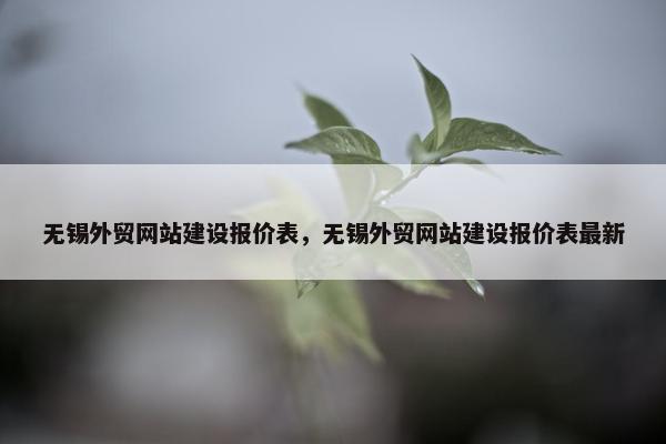 无锡外贸网站建设报价表，无锡外贸网站建设报价表最新