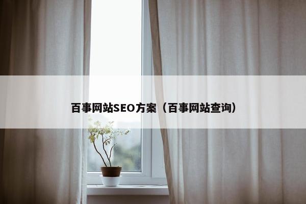 百事网站SEO方案（百事网站查询）