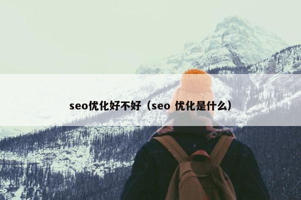 seo优化好不好（seo 优化是什么）