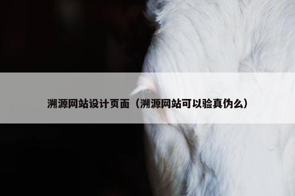 溯源网站设计页面（溯源网站可以验真伪么）