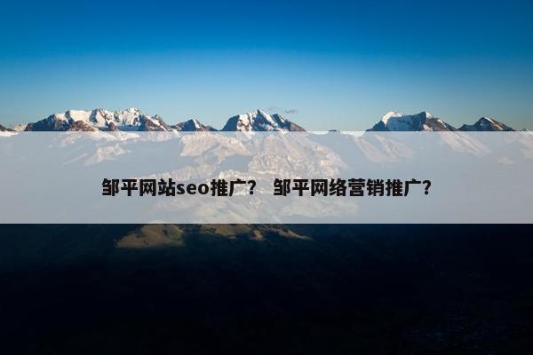 邹平网站seo推广？ 邹平网络营销推广？