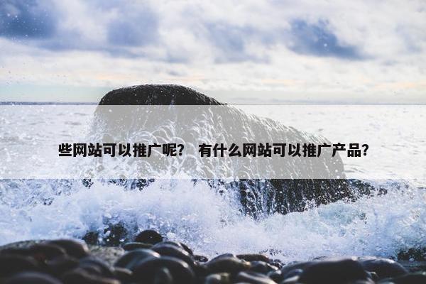 些网站可以推广呢？ 有什么网站可以推广产品？