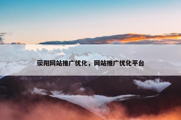 荥阳网站推广优化，网站推广优化平台