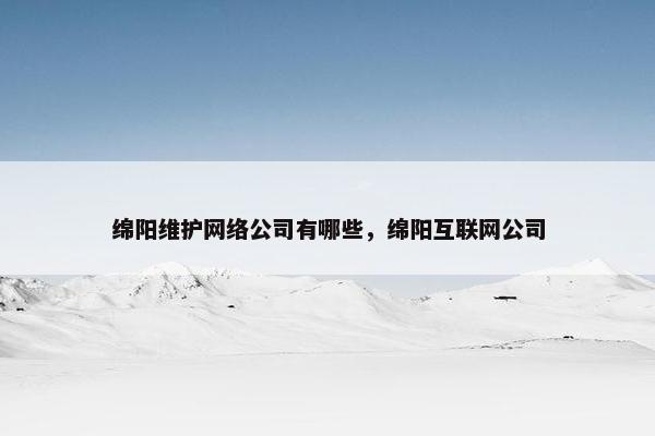 绵阳维护网络公司有哪些，绵阳互联网公司