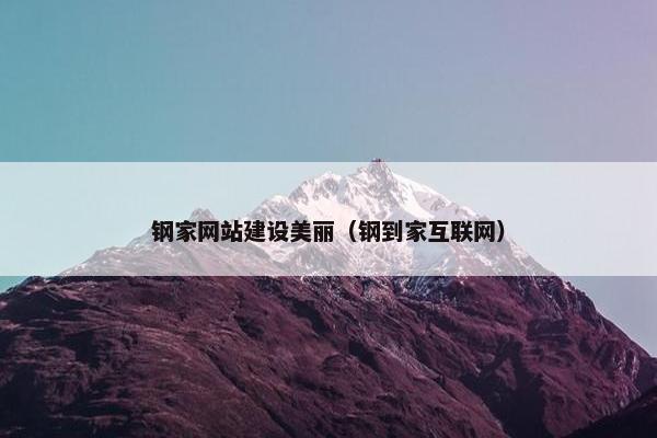 钢家网站建设美丽（钢到家互联网）