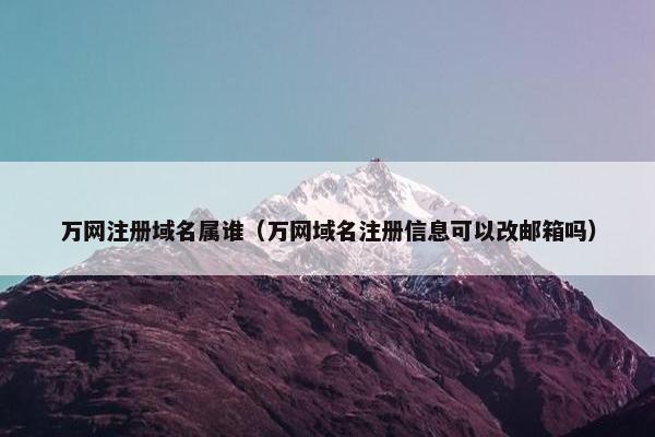 万网注册域名属谁（万网域名注册信息可以改邮箱吗）