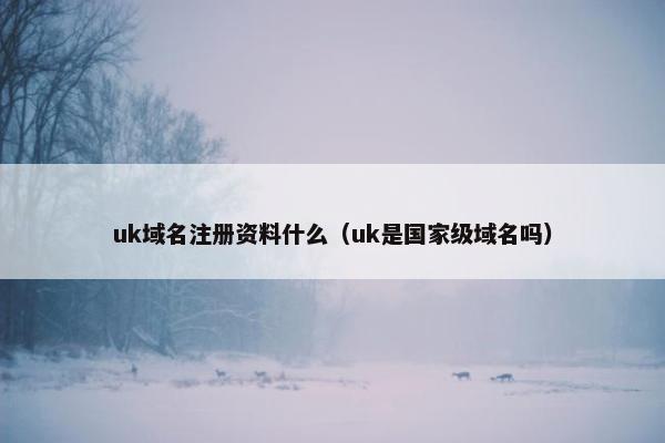 uk域名注册资料什么（uk是国家级域名吗）
