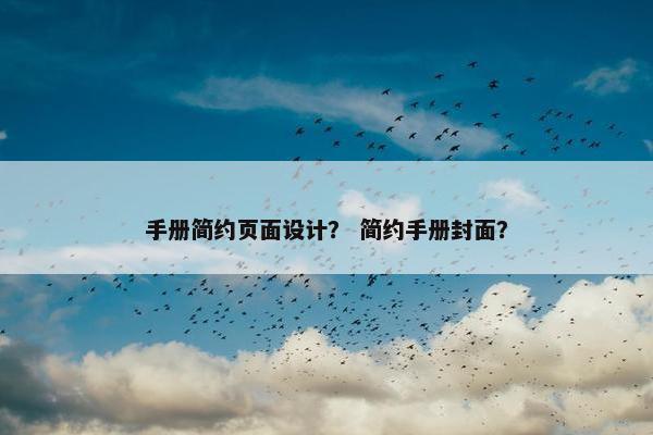 手册简约页面设计？ 简约手册封面？
