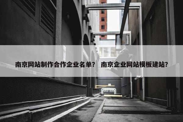 南京网站制作合作企业名单？ 南京企业网站模板建站？