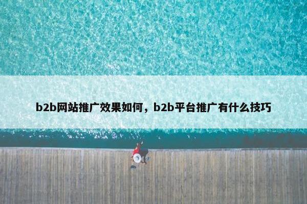 b2b网站推广效果如何，b2b平台推广有什么技巧
