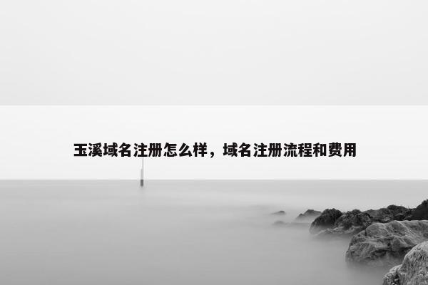 玉溪域名注册怎么样，域名注册流程和费用