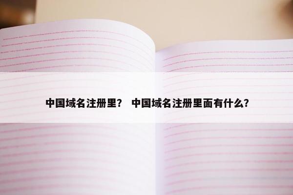 中国域名注册里？ 中国域名注册里面有什么？