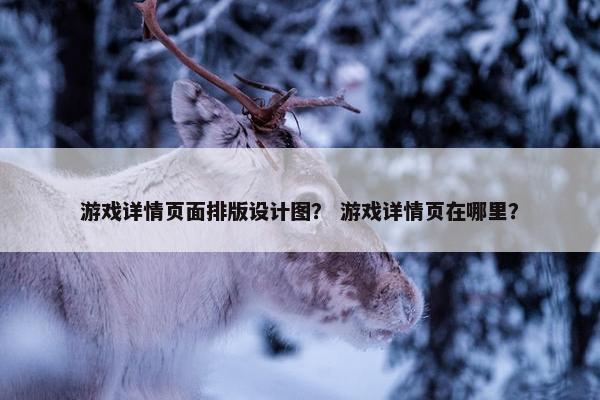 游戏详情页面排版设计图？ 游戏详情页在哪里？