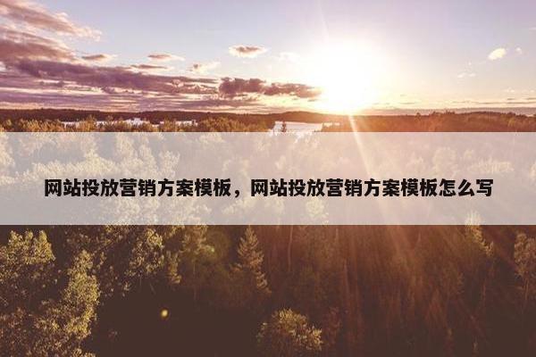 网站投放营销方案模板，网站投放营销方案模板怎么写