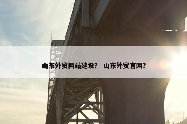 山东外贸网站建设？ 山东外贸官网？