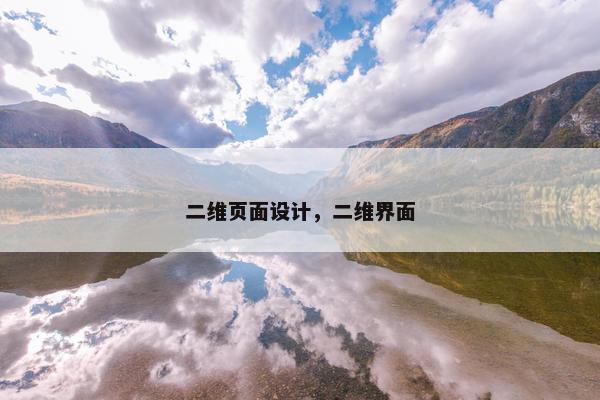 二维页面设计，二维界面