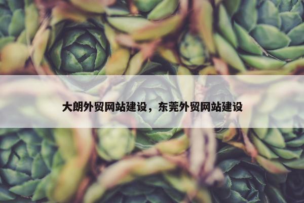 大朗外贸网站建设，东莞外贸网站建设