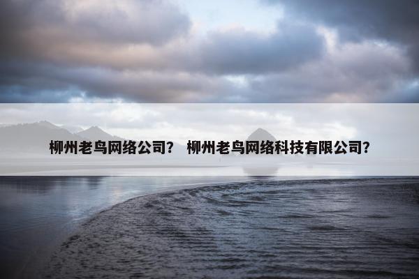柳州老鸟网络公司？ 柳州老鸟网络科技有限公司？