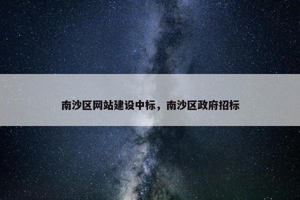 南沙区网站建设中标，南沙区政府招标
