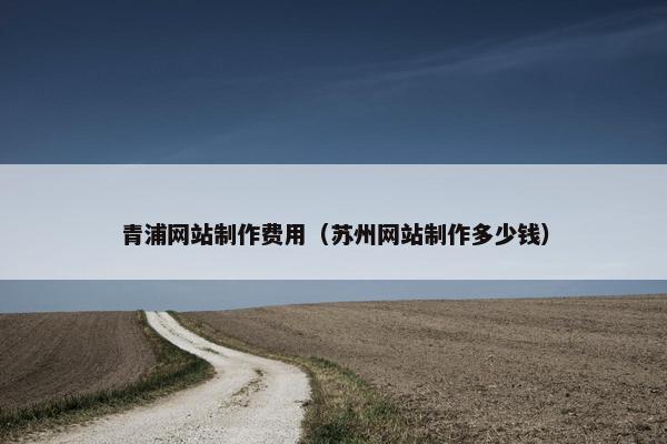 青浦网站制作费用（苏州网站制作多少钱）