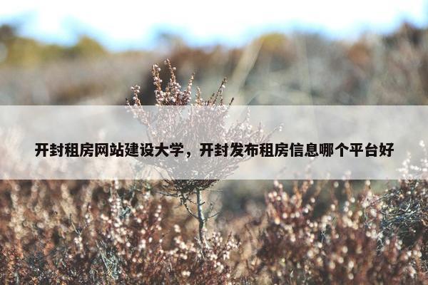 开封租房网站建设大学，开封发布租房信息哪个平台好