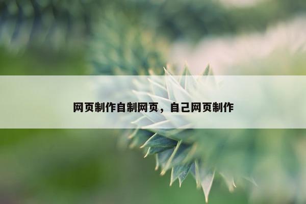网页制作自制网页，自己网页制作