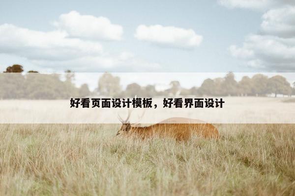 好看页面设计模板，好看界面设计