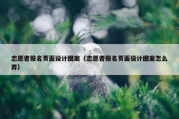 志愿者报名页面设计图案（志愿者报名页面设计图案怎么弄）