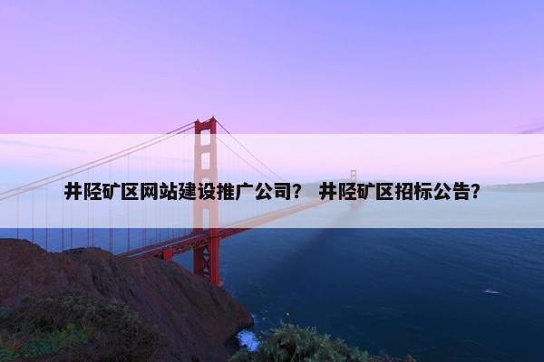 井陉矿区网站建设推广公司？ 井陉矿区招标公告？