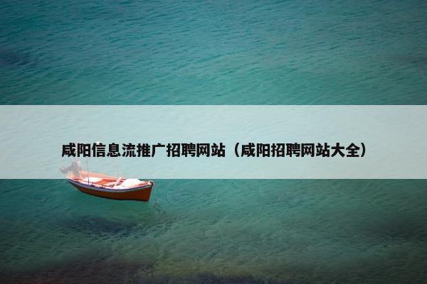 咸阳信息流推广招聘网站（咸阳招聘网站大全）