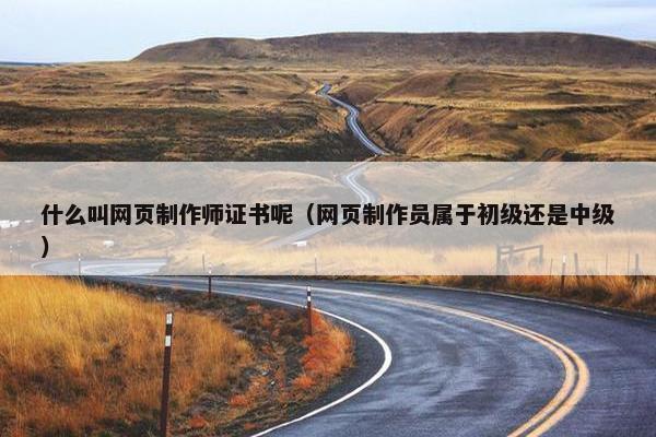 什么叫网页制作师证书呢（网页制作员属于初级还是中级）