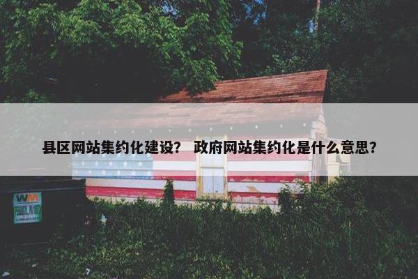 县区网站集约化建设？ 政府网站集约化是什么意思？