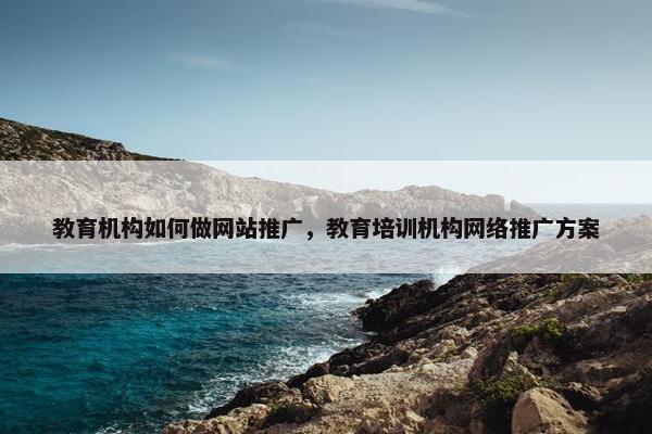 教育机构如何做网站推广，教育培训机构网络推广方案