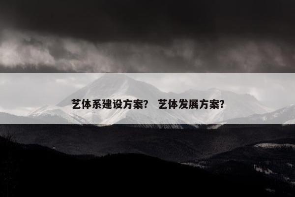 艺体系建设方案？ 艺体发展方案？