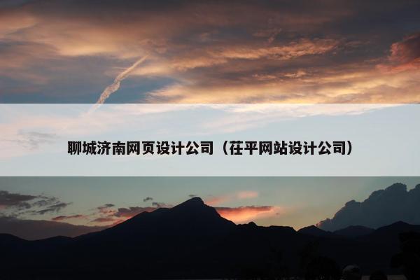 聊城济南网页设计公司（茌平网站设计公司）
