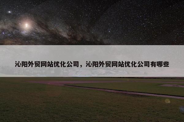 沁阳外贸网站优化公司，沁阳外贸网站优化公司有哪些