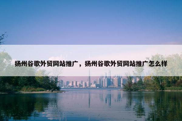扬州谷歌外贸网站推广，扬州谷歌外贸网站推广怎么样