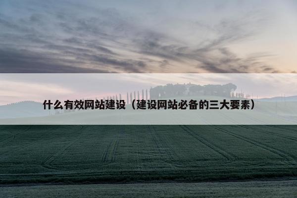 什么有效网站建设（建设网站必备的三大要素）
