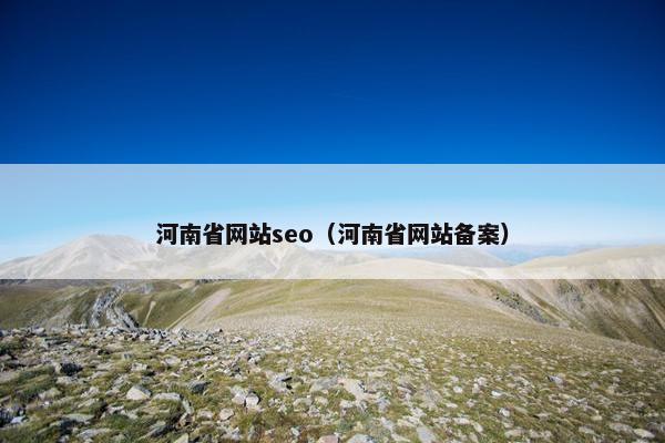 河南省网站seo（河南省网站备案）